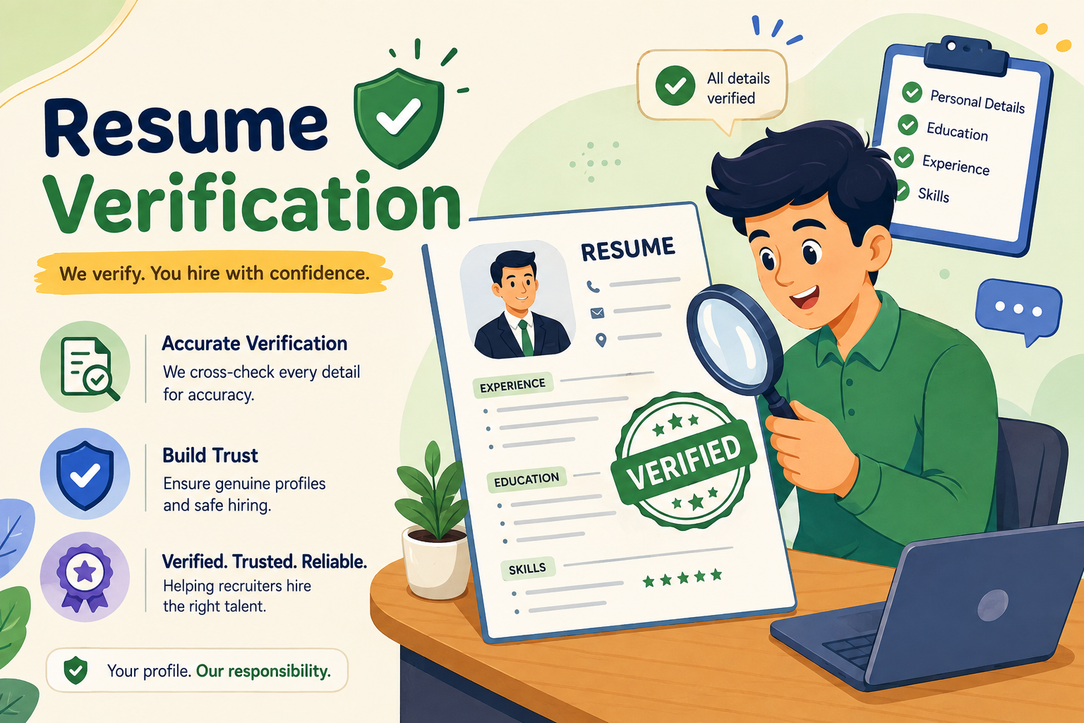 Expert reviewing candidate resume and career profile